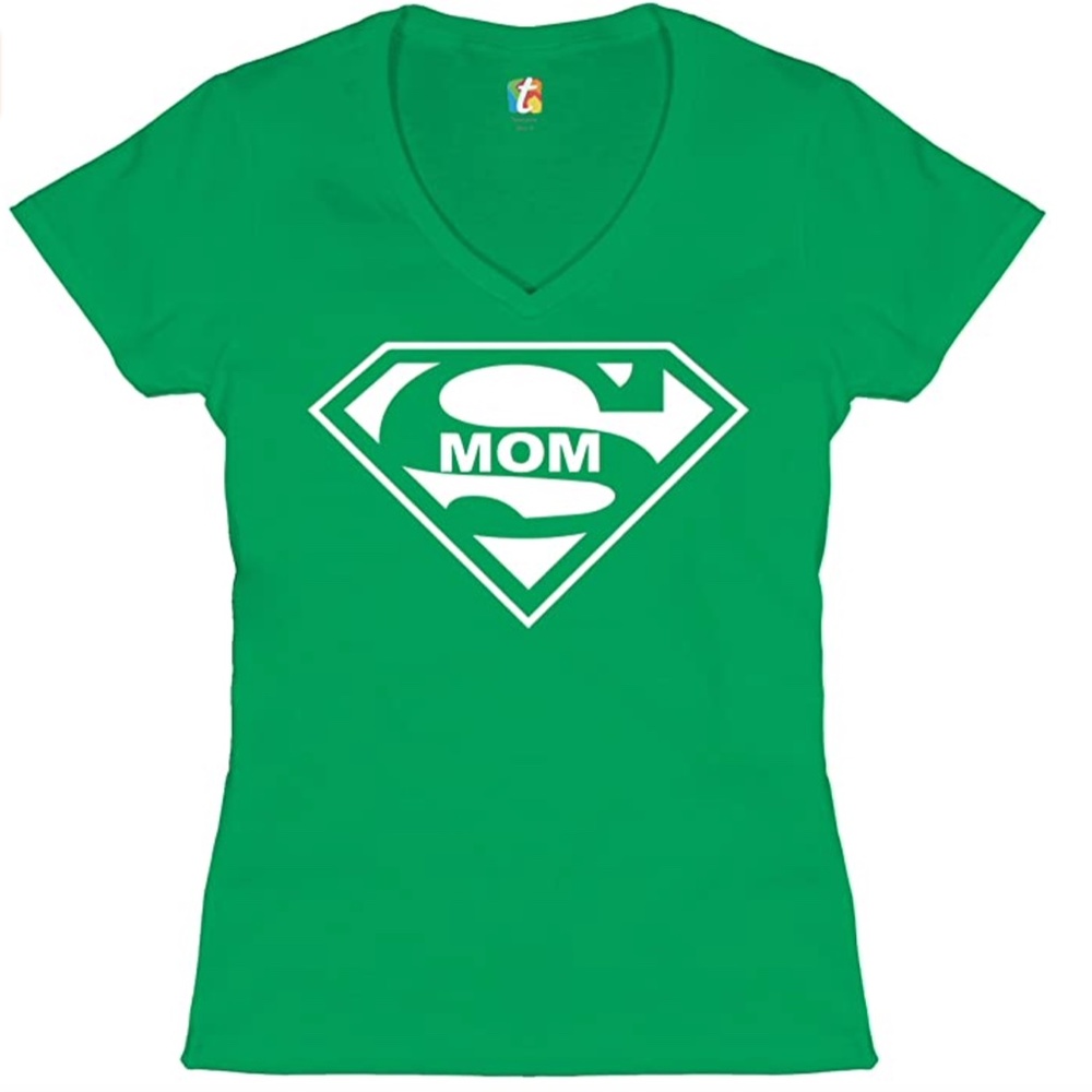 NEW Super Mom Women's V-Neck Superhero T-Shirt